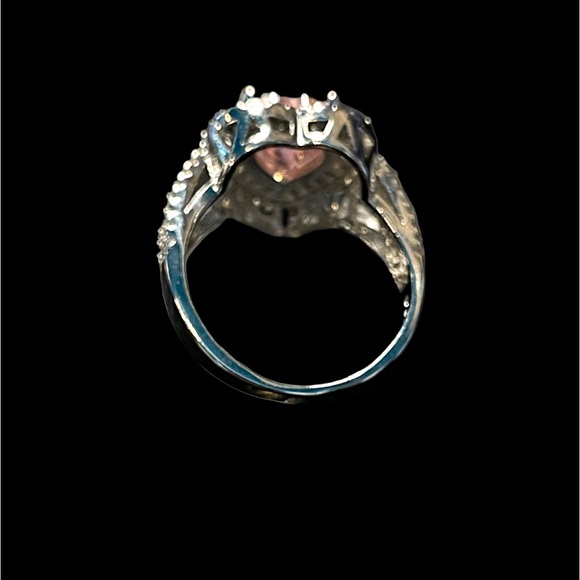 925 Silver Pink Heart Ring - Picture 7 of 9